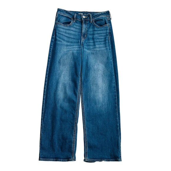 Old Navy Women's Size 6 Short Wow Wide Leg High Rise Blue Jeans 28 in Inseam - Picture 1 of 6